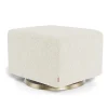 Ottomans-Monte Design Gliding Ottoman - Faux Sheepskin with Swivel Base