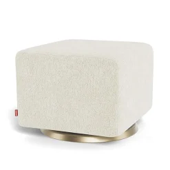 Ottomans-Monte Design Gliding Ottoman - Faux Sheepskin with Swivel Base