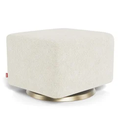Ottomans-Monte Design Gliding Ottoman - Faux Sheepskin with Swivel Base