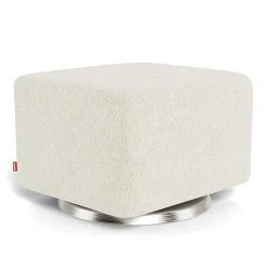 Ottomans-Monte Design Gliding Ottoman - Faux Sheepskin with Swivel Base