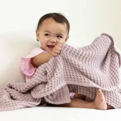 Blankets-Bella Tunno Good Little Citizens Waffle Baby Blanket