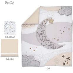Crib Bedding Sets-Lambs & Ivy Goodnight Moon 3 Piece Crib Set