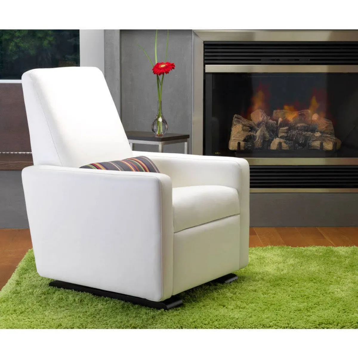 Gliders-Monte Design Grano Glider Recliner - Wool Fabric with Espresso Base