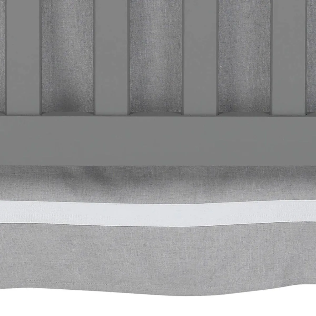Crib Skirts-Lambs & Ivy Grey Shirred Crib Skirt