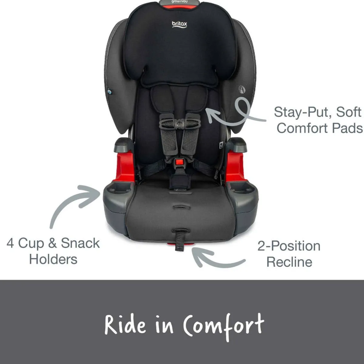 Car Seat Bases|Harness-To-Booster Seats-Britax Grow With You Mod Black