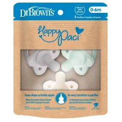 Pacifiers + Clips-Dr. Brown's HappyPaci Silicone Pacifier (3 Pack)