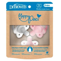 Pacifiers + Clips-Dr. Brown's HappyPaci Silicone Pacifier (3 Pack)