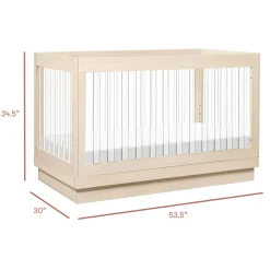 Convertible Cribs-Babyletto Harlow 3-in-1 Acrylic Crib
