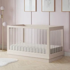 Convertible Cribs-Babyletto Harlow 3-in-1 Acrylic Crib