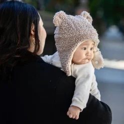 Mitts + Gloves|Winter Hats-7AM Enfant Hat & Mittens Set (Teddy) Oatmeal