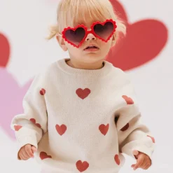 Sweaters + Jackets-Quincy Mae Heart Knit Sweater