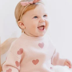 Sweaters + Jackets-Quincy Mae Heart Knit Sweater