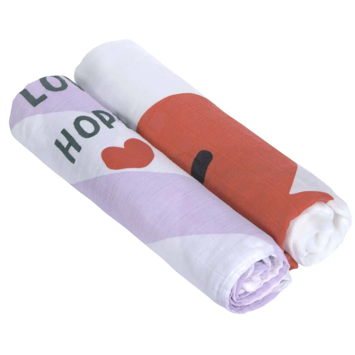 Blankets|Sleep Sacks + Wraps-Lassig Heavenly Soft Swaddle (120x120cm) 2 Pack