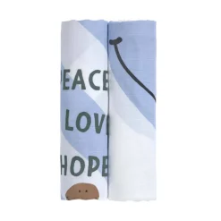 Blankets|Sleep Sacks + Wraps-Lassig Heavenly Soft Swaddle (120x120cm) 2 Pack