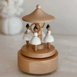 Wooden Toys|Decorative Objects-Blossom & Pear Heirloom Wooden Musical Carousel