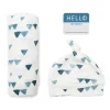 Blankets-Lulujo Hello World Blanket & Knotted Hat
