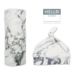 Blankets-Lulujo Hello World Blanket & Knotted Hat