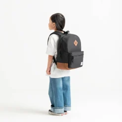 Backpacks-Herschel Heritage Kids Backpack Black/Saddle Brown