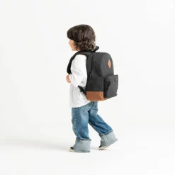 Backpacks-Herschel Heritage Kids Backpack Black/Saddle Brown