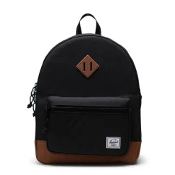 Backpacks-Herschel Heritage Youth Backpack Black/Saddle Brown