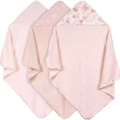 Towels + Cloths-Just Born Hooded Towel (3 Pack)