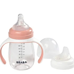 Kids Drinkware|Sippy Cups + Straw Cups-Beaba 2-in-1 Bottle to Sippy Learning Cup