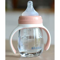 Kids Drinkware|Sippy Cups + Straw Cups-Beaba 2-in-1 Bottle to Sippy Learning Cup