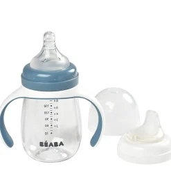 Kids Drinkware|Sippy Cups + Straw Cups-Beaba 2-in-1 Bottle to Sippy Learning Cup