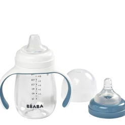 Kids Drinkware|Sippy Cups + Straw Cups-Beaba 2-in-1 Bottle to Sippy Learning Cup