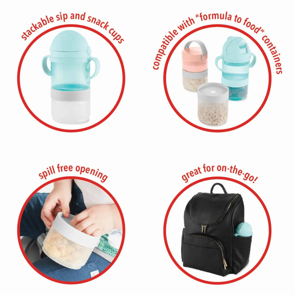 Kids Water Bottles|Feeding Sets-Skip Hop 2-in-1 Sip & Snack Set