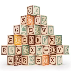 Wooden Toys|Blocks + Shape Sorters-Uncle Goose Italian ABC Blocks