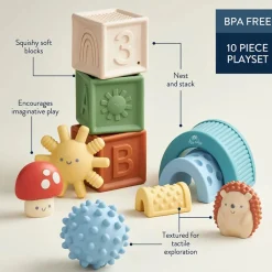 Grasping Toys-Itzy Ritzy Itzy Blocks Sensory Blocks Set