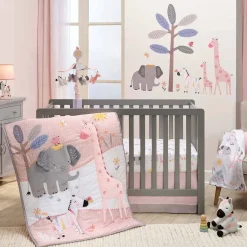 Crib Bedding Sets-Lambs & Ivy Jazzy Jungle 3 Piece Crib Set