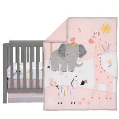 Crib Bedding Sets-Lambs & Ivy Jazzy Jungle 3 Piece Crib Set