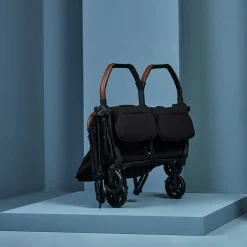 Double Strollers-Silver Cross Jet Double Stroller Black