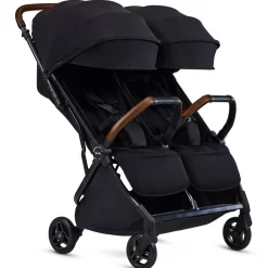 Double Strollers-Silver Cross Jet Double Stroller Black