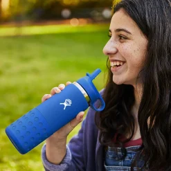 Kids Water Bottles|Sippy Cups + Straw Cups-Hydro Flask Kids Wide Mouth Straw Lid & Boot (20 oz)