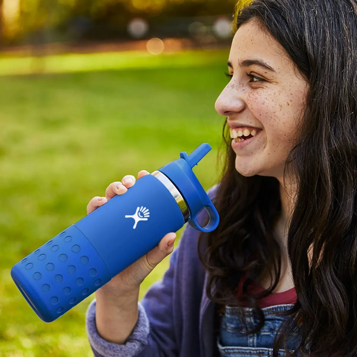 Kids Water Bottles|Sippy Cups + Straw Cups-Hydro Flask Kids Wide Mouth Straw Lid & Boot (20 oz)