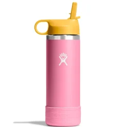 Kids Water Bottles|Sippy Cups + Straw Cups-Hydro Flask Kids Wide Mouth Straw Lid & Boot (18 oz)