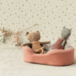 Knit Animals-Maileg Kitten in Overalls