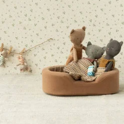 Knit Animals-Maileg Kitten in Overalls