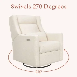 Motorized Gliders|Gliders-Babyletto Kiwi Plus Power Glider Recliner with Power Headrest (Boucle)