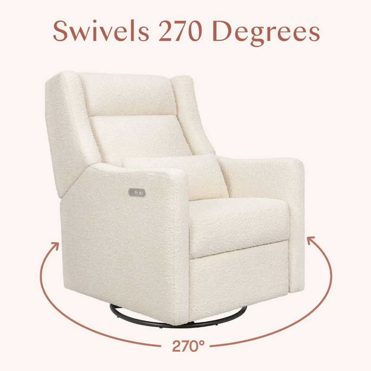 Motorized Gliders|Gliders-Babyletto Kiwi Plus Power Glider Recliner with Power Headrest (Boucle)