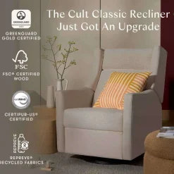 Motorized Gliders|Gliders-Babyletto Kiwi Plus Power Glider Recliner with Power Headrest (Eco-Performance)