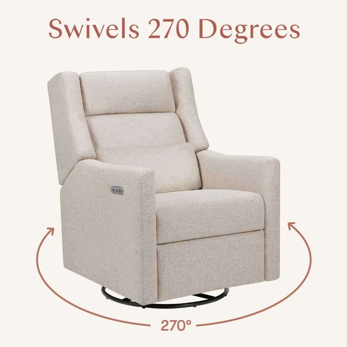 Motorized Gliders|Gliders-Babyletto Kiwi Plus Power Glider Recliner with Power Headrest (Eco-Performance)