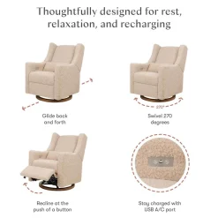Motorized Gliders|Gliders-Babyletto Kiwi Power Glider Recliner (Luxe Teddy)