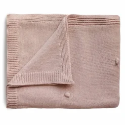 Blankets-Mushie Knitted Textured Dots Baby Blanket