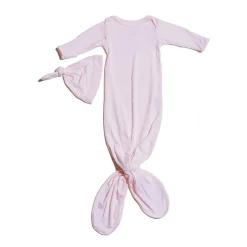 Infant Hats|Nightgowns-Simple Knotted Gown & Hat