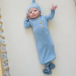 Nightgowns-Kyte Baby Knotted Gown & Hat