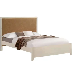 Double Beds-Natart Kyoto Double Bed with Upholstered Panel